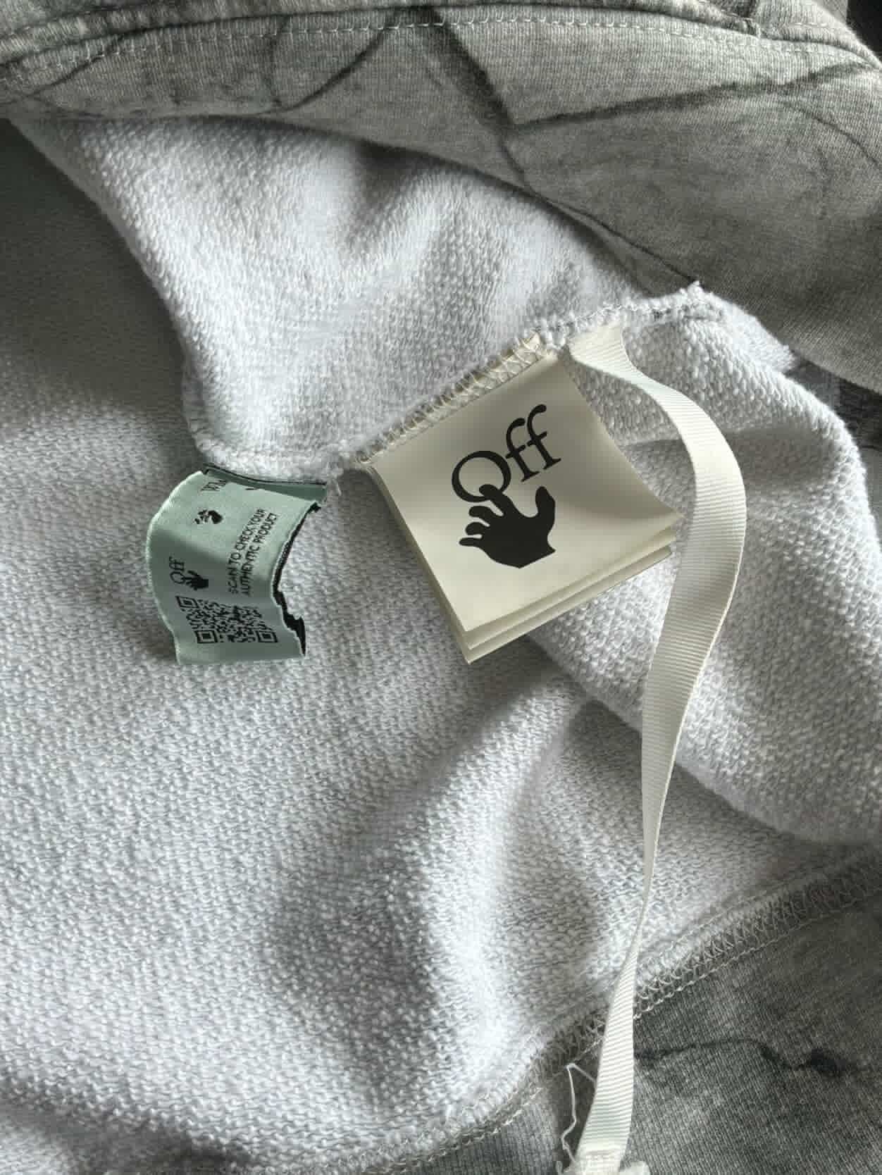 Off White Caravaggio Marble Print Hoodie