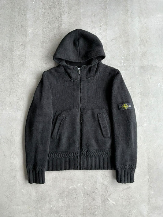 90s Stone Island Knit Zip Hoodie