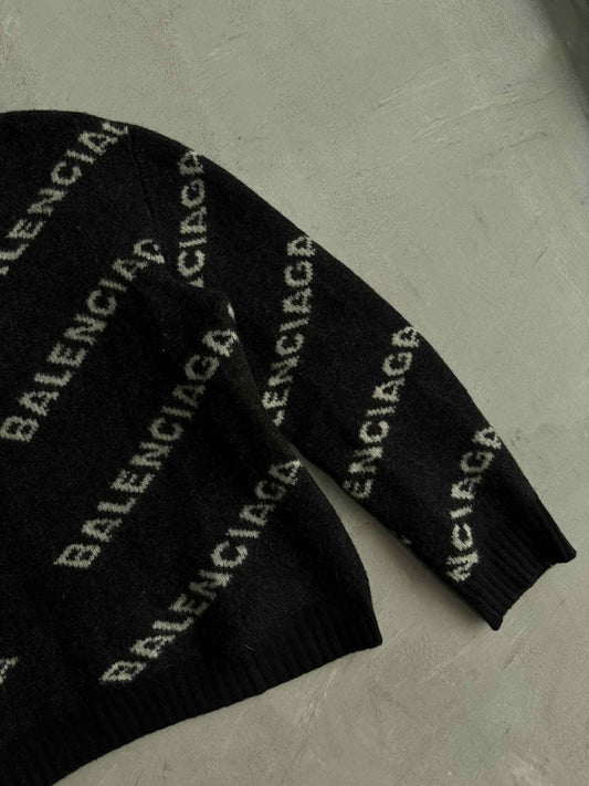 Balenciaga Women’s allover Logo Crewneck