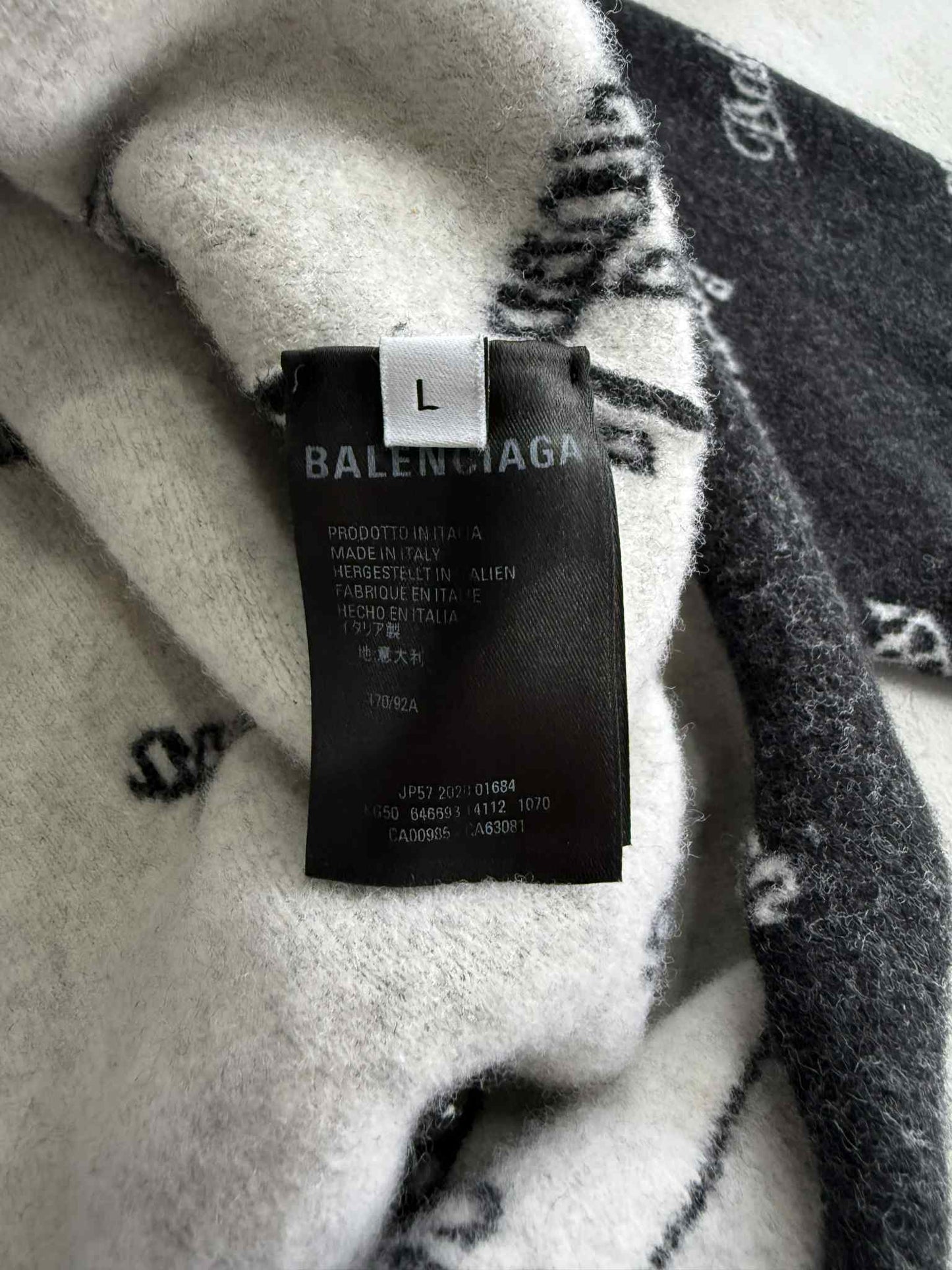 Balenciaga All Over Print Logo Sweater