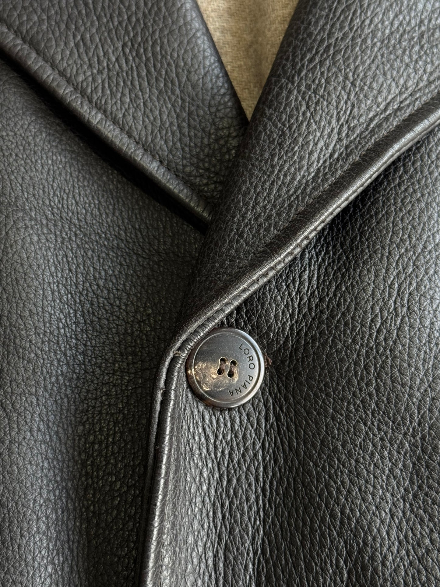 Loro Piana Leather/Cashmere Coat