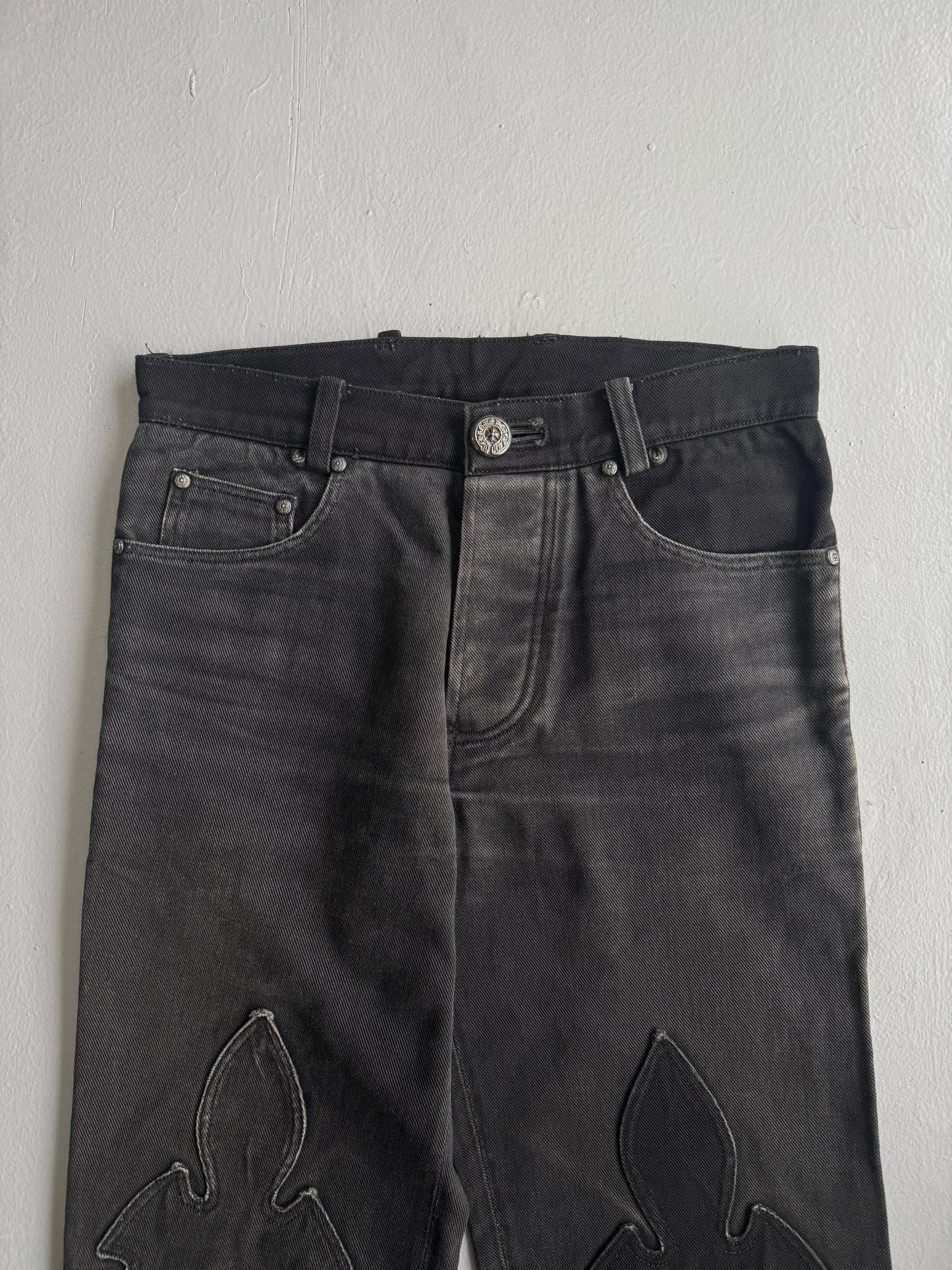Vintage Chrome Hearts ‘Fleur Knee’ Flare Pants