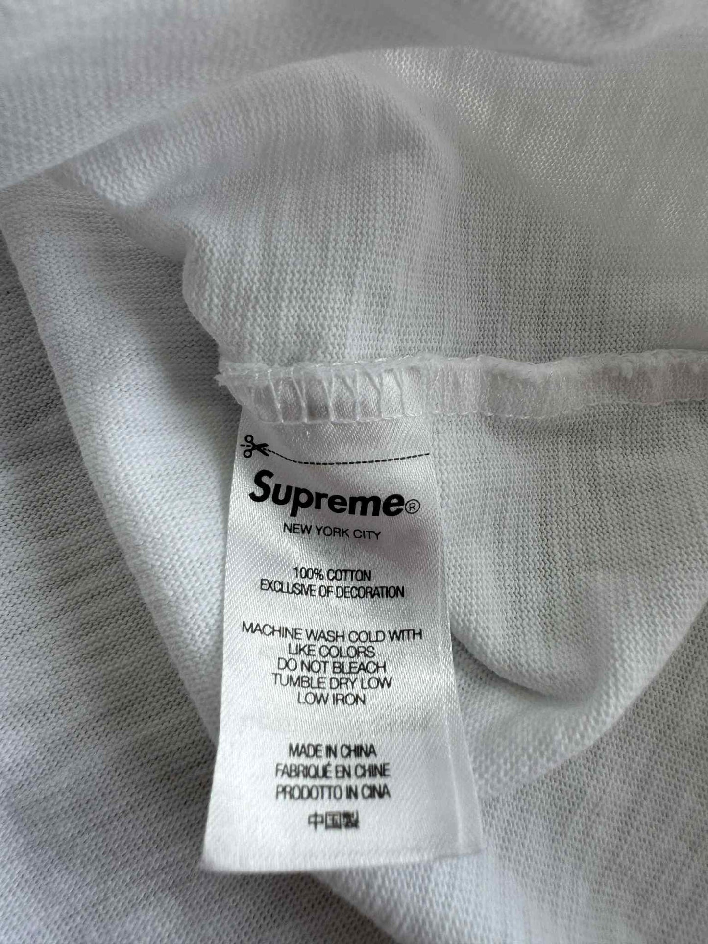 Supreme Sketch Embroidered White Tee