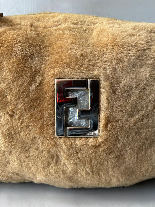 Fendi Faux Fur Baguette Shoulder Bag