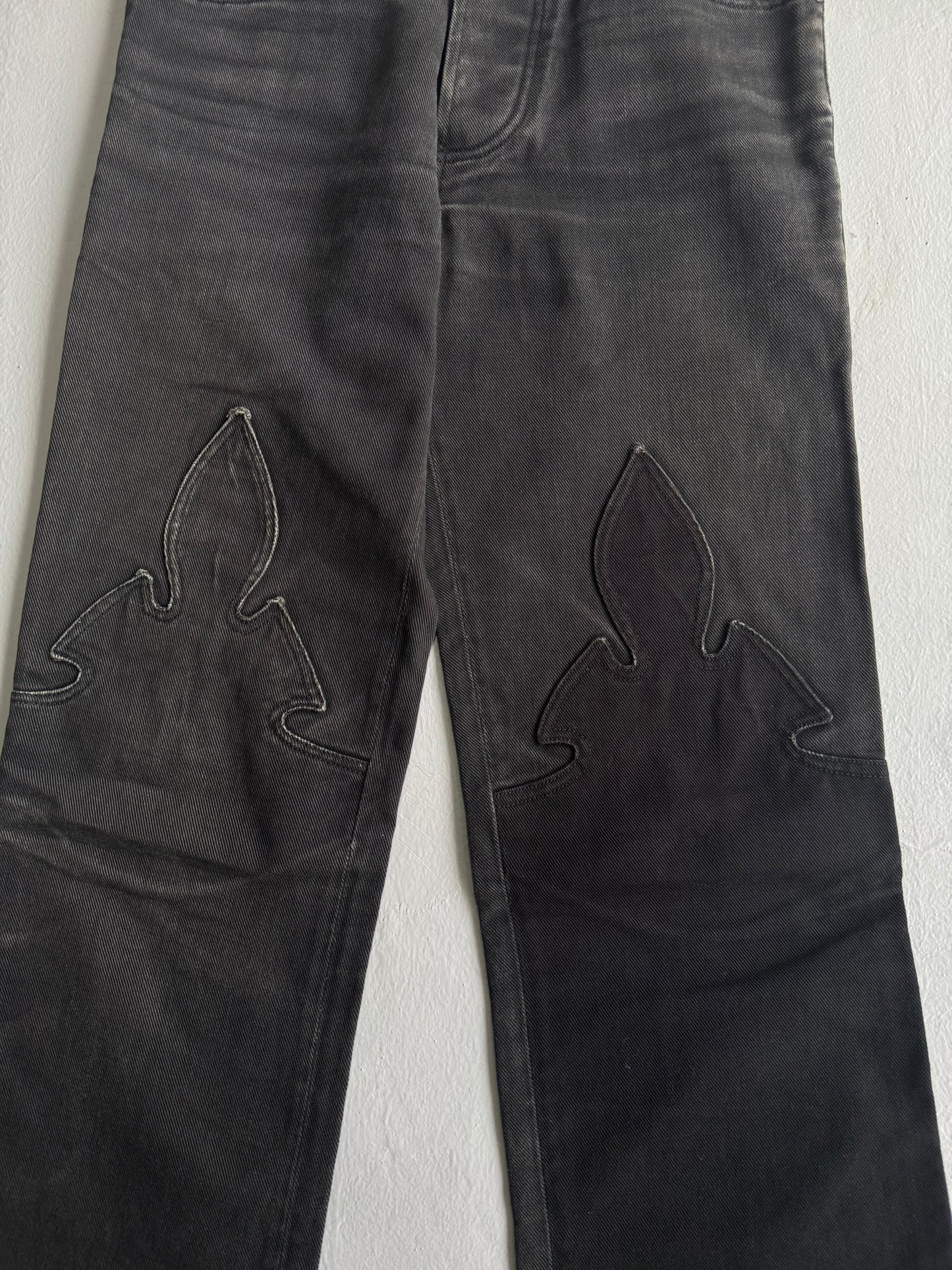 Vintage Chrome Hearts ‘Fleur Knee’ Flare Pants