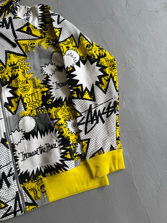 00’s Stussy Full Print Zip Hoodie