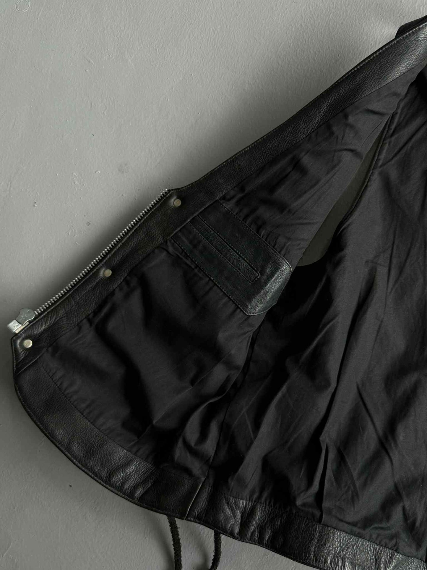 Chrome Hearts Shearling Lined Leather Silver Cross Vest