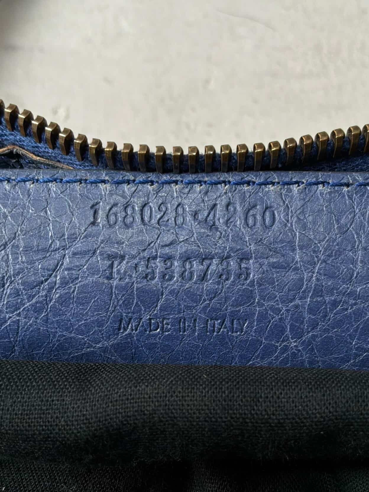 Balenciaga City Part Time Navy Lambskin Bag