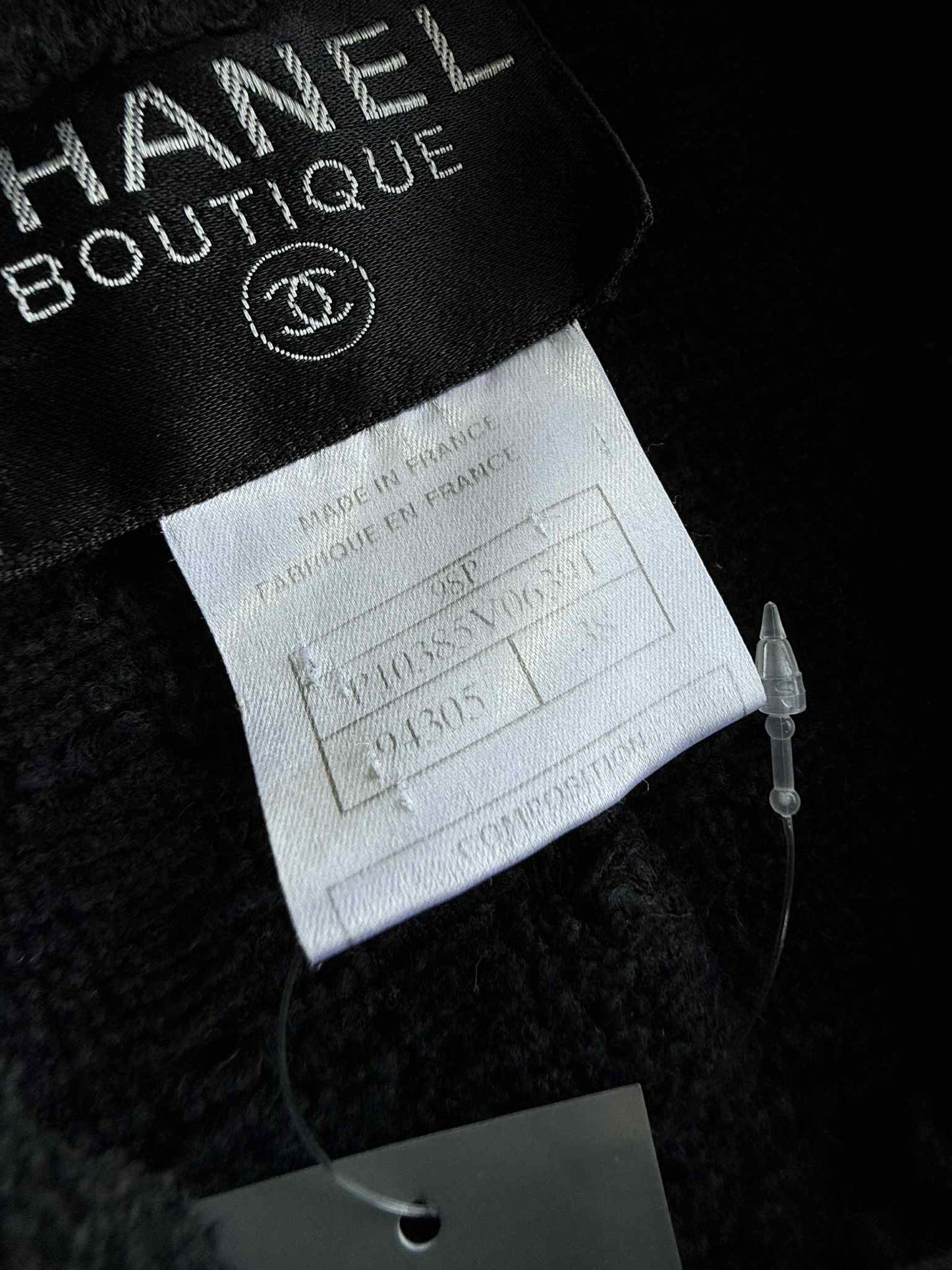 Chanel 2008 ruffled detailed wool blend coat in black