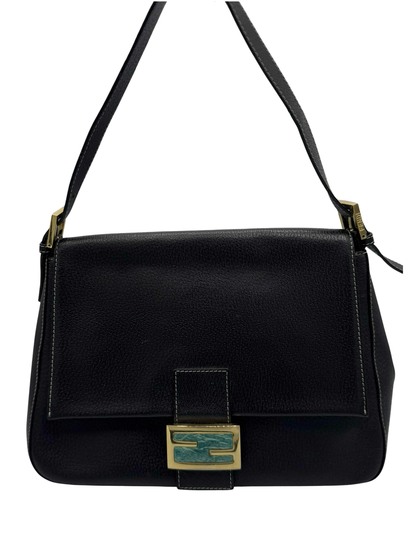 Fendi Black Leather Mama Baguette