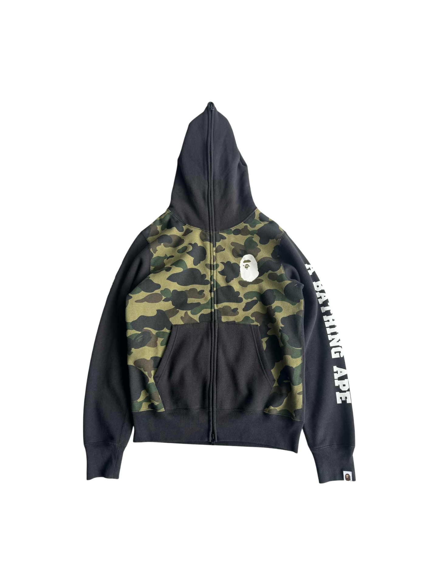 Bape 1st Gen Green Camou Body Full zip Hoodie