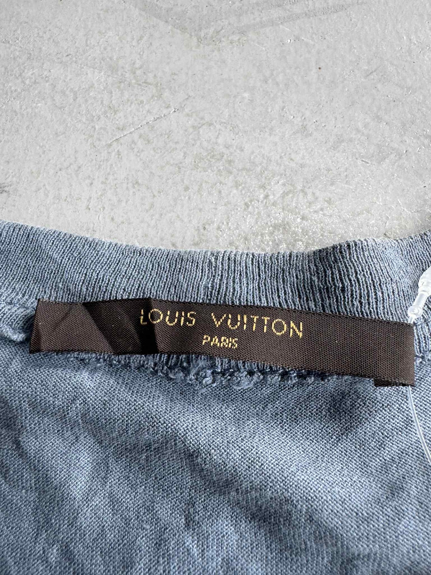 Louis Vuitton Stone Blue Cotton Zulu Statue tee