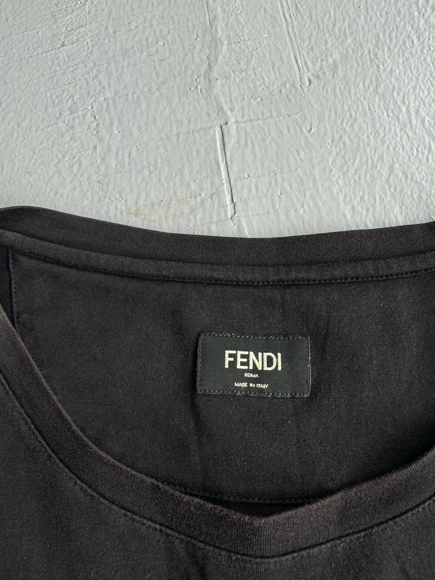 Fendi ‘Monster’ Leather Logo Tee