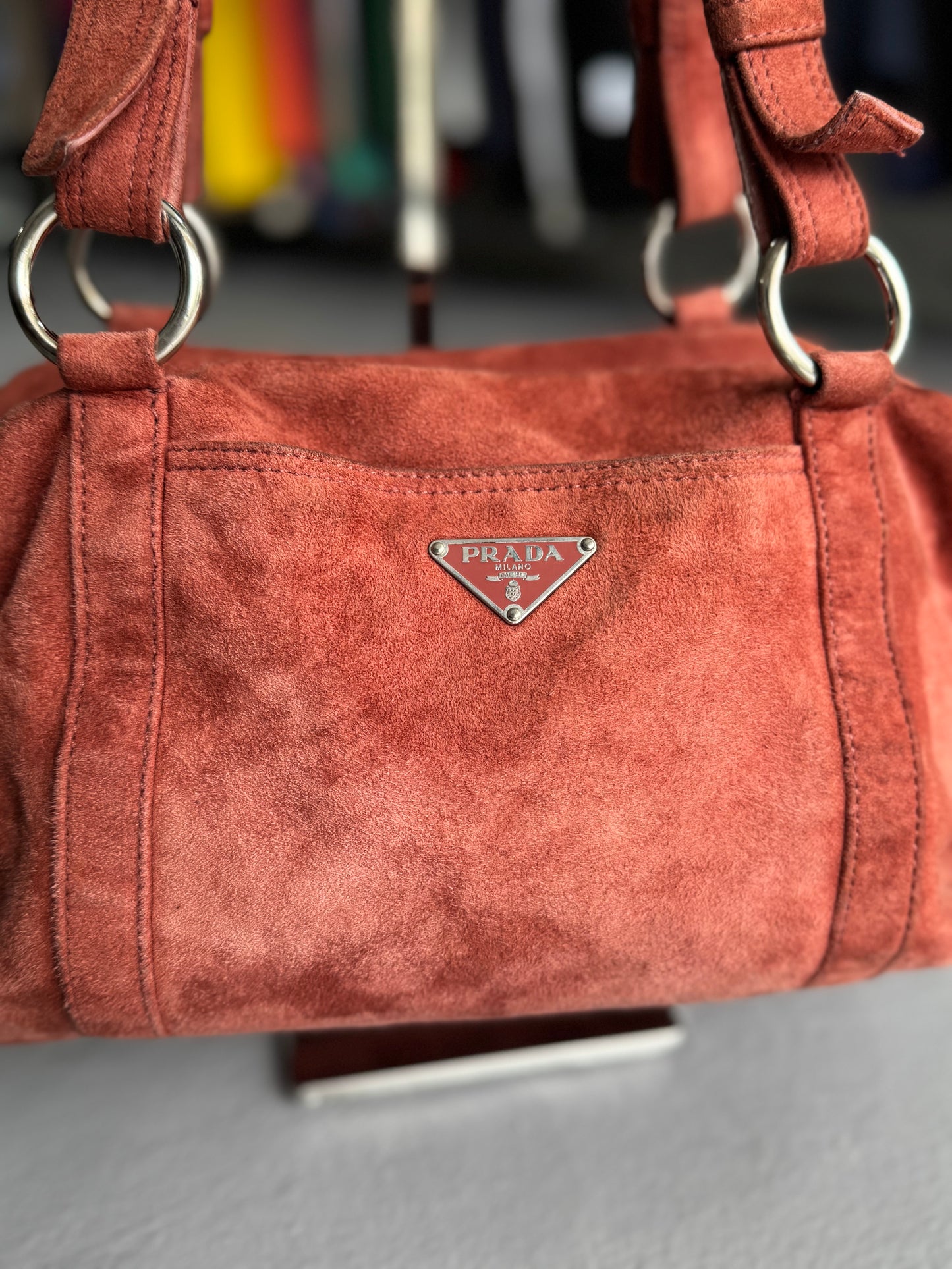 Prada Suede SHW Handbag