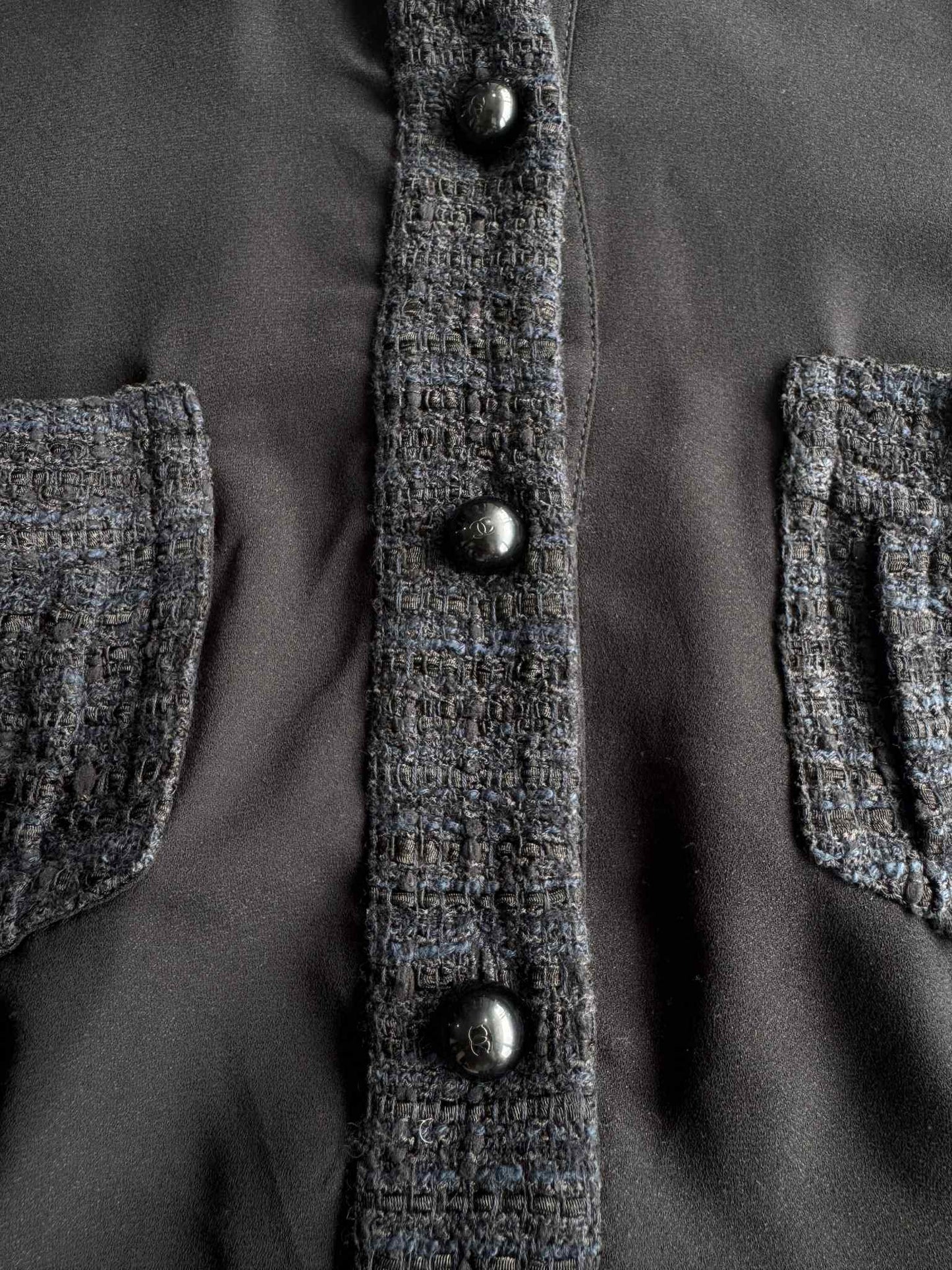 Chanel Tweed Uniform Black Polo Shirt