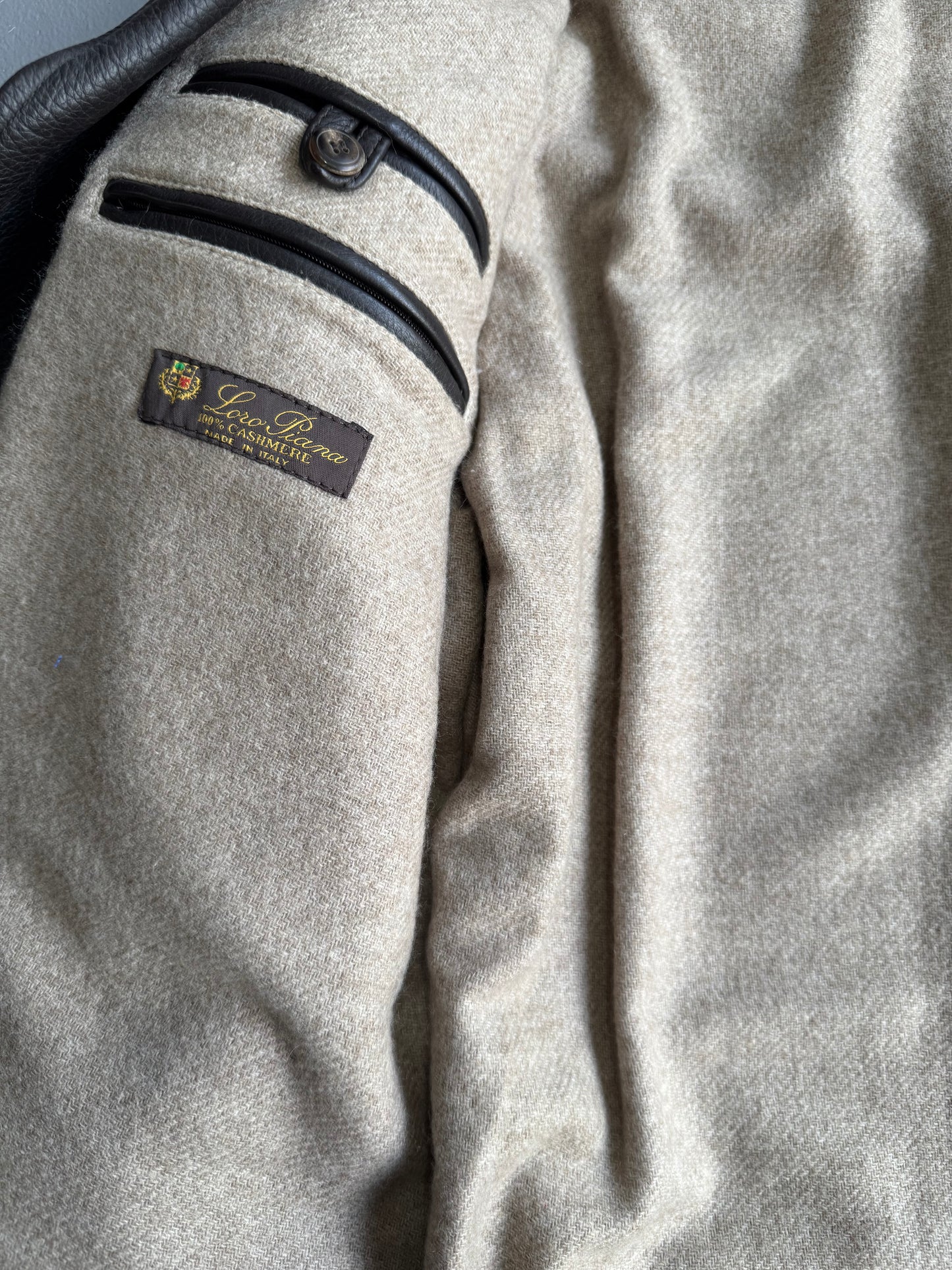 Loro Piana Leather/Cashmere Coat