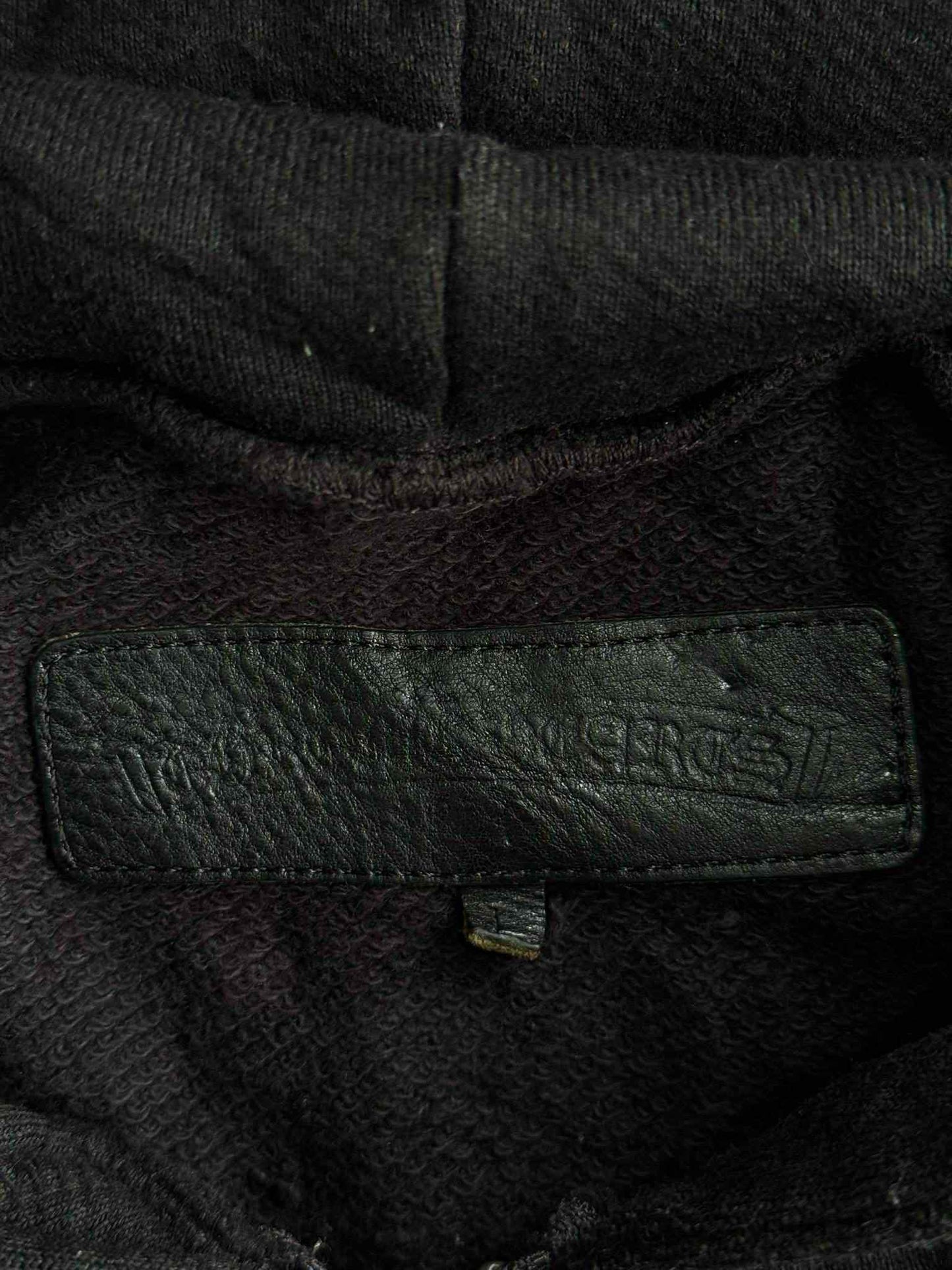 Vintage Chrome Hearts Cross Patched Silver Zip Hoodie