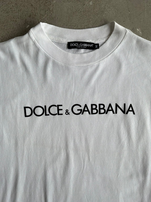 Dolce and Gabbana Spellout White Tee