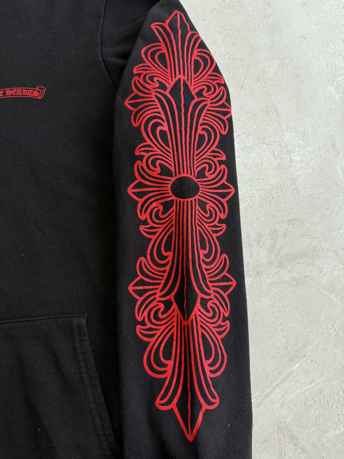 Chrome Hearts Horseshoe Floral Black/red Hoodie