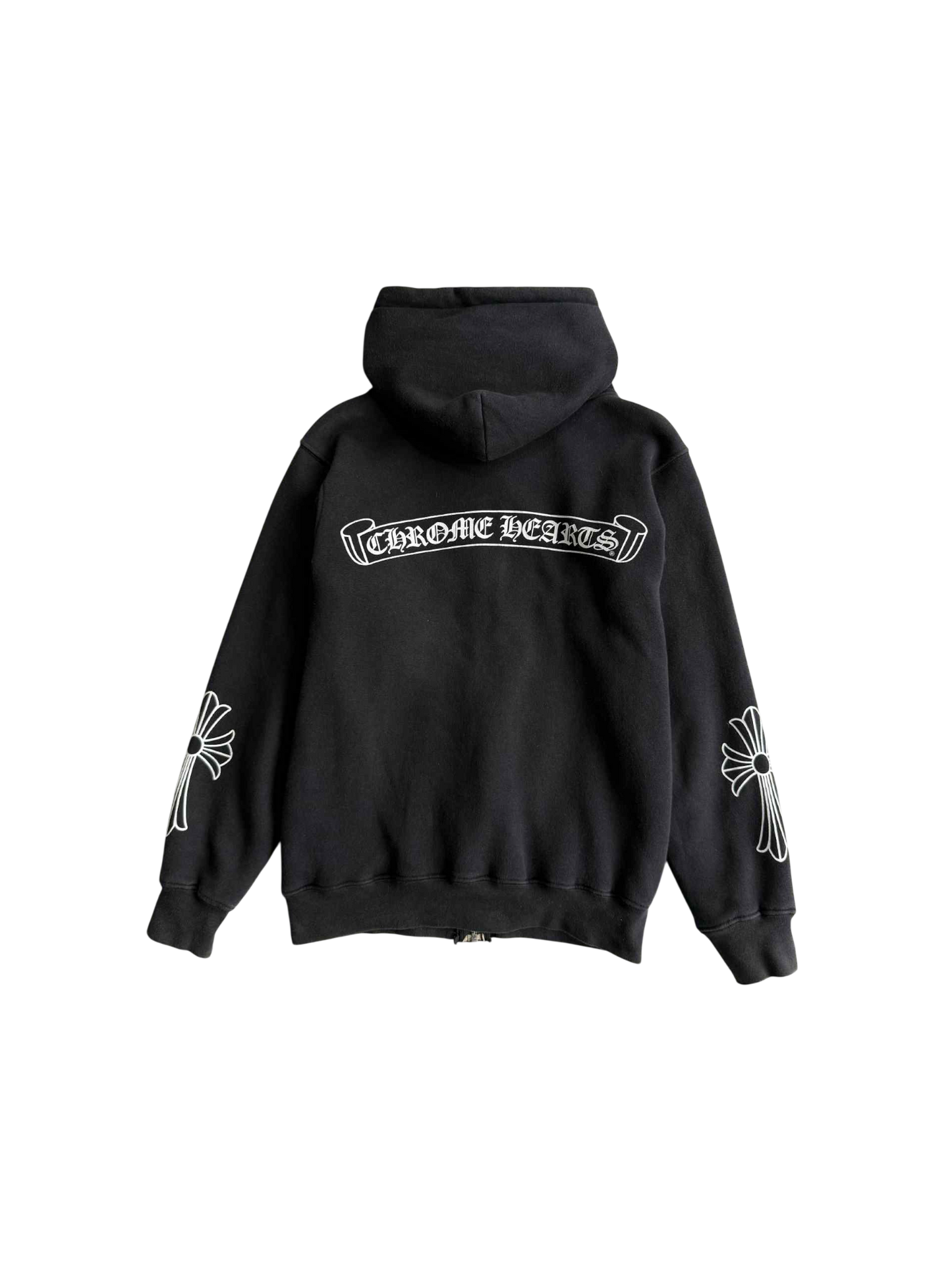 Chrome Hearts Scroll Logo Thermal Zip Up Hoodie
