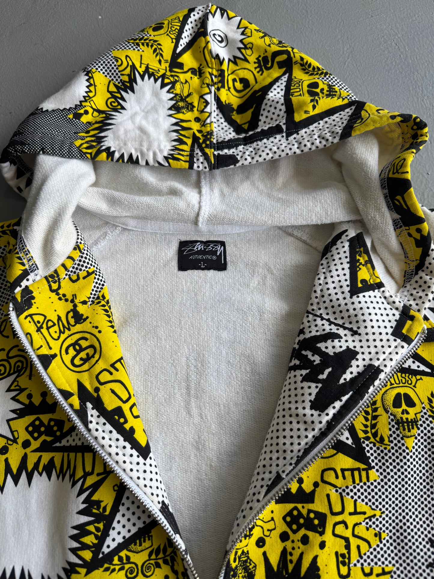00’s Stussy Full Print Zip Hoodie