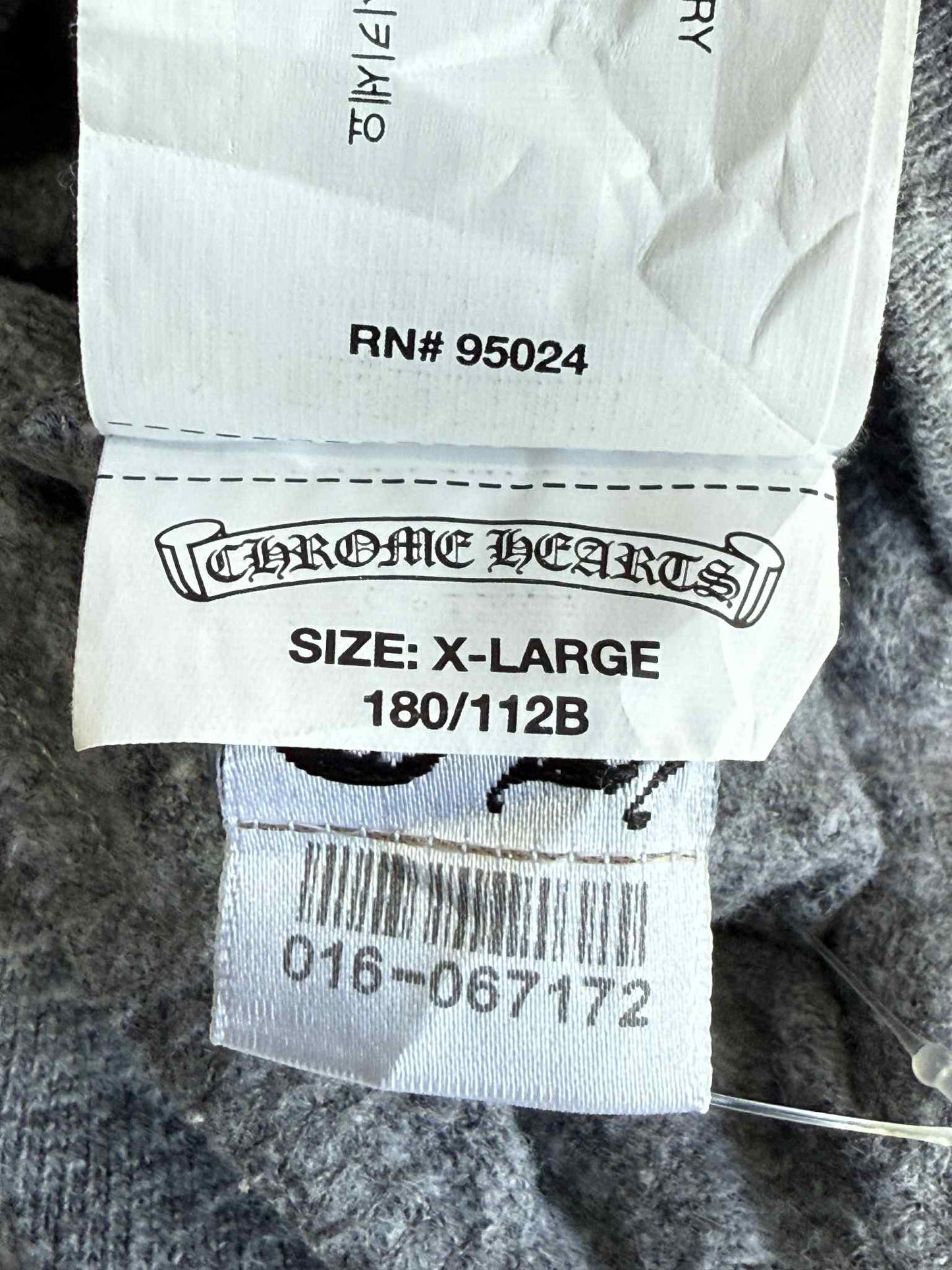 Chrome Hearts Floral Dagger Logo Grey Zip up Hoodie