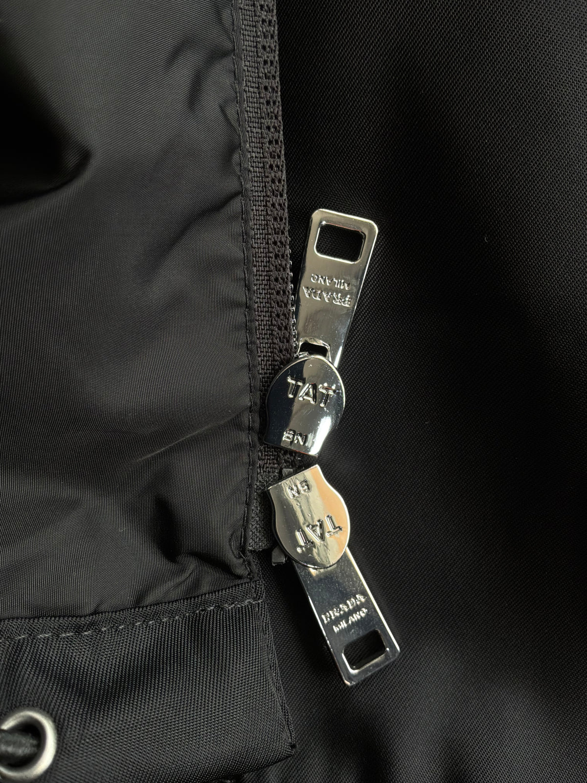 Prada Re-Nylon Chest Emblem Zip Up Jacket