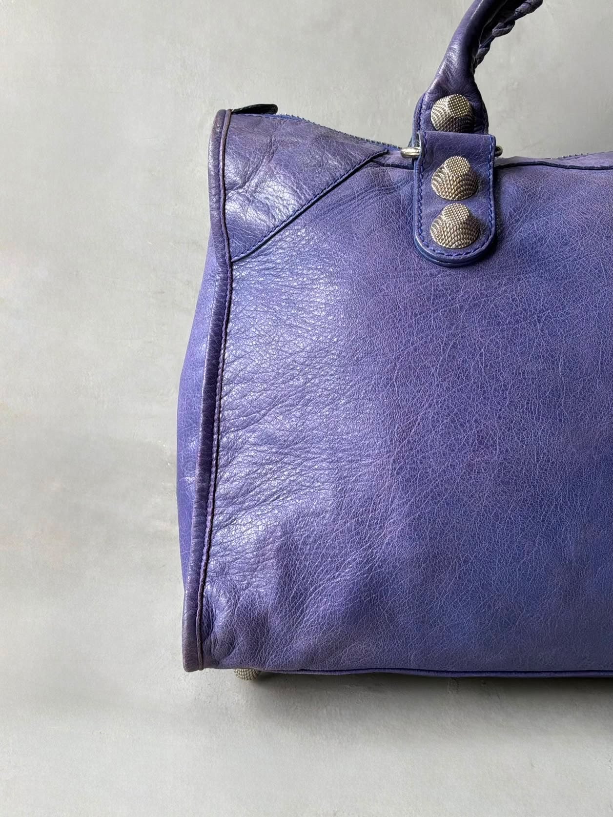 Balenciaga Work Giant 21 Purple Lambskin Bag