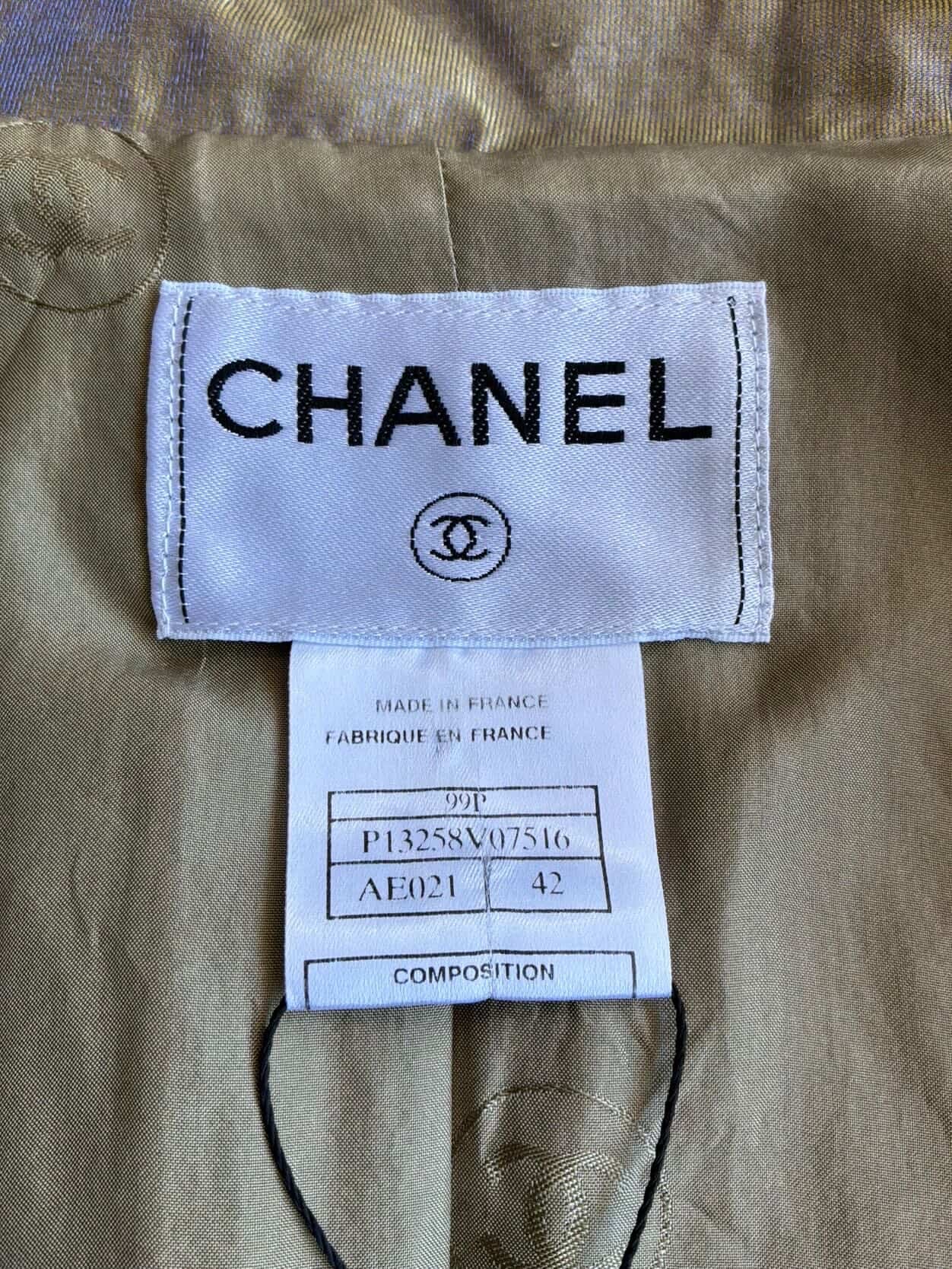 1999 Chanel Silk Nylon Metallic Blazer