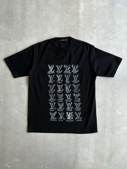 Louis Vuitton Cartoon Jacquard Logos Tee