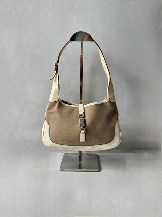 Gucci Canvas Leather Jackie Bag
