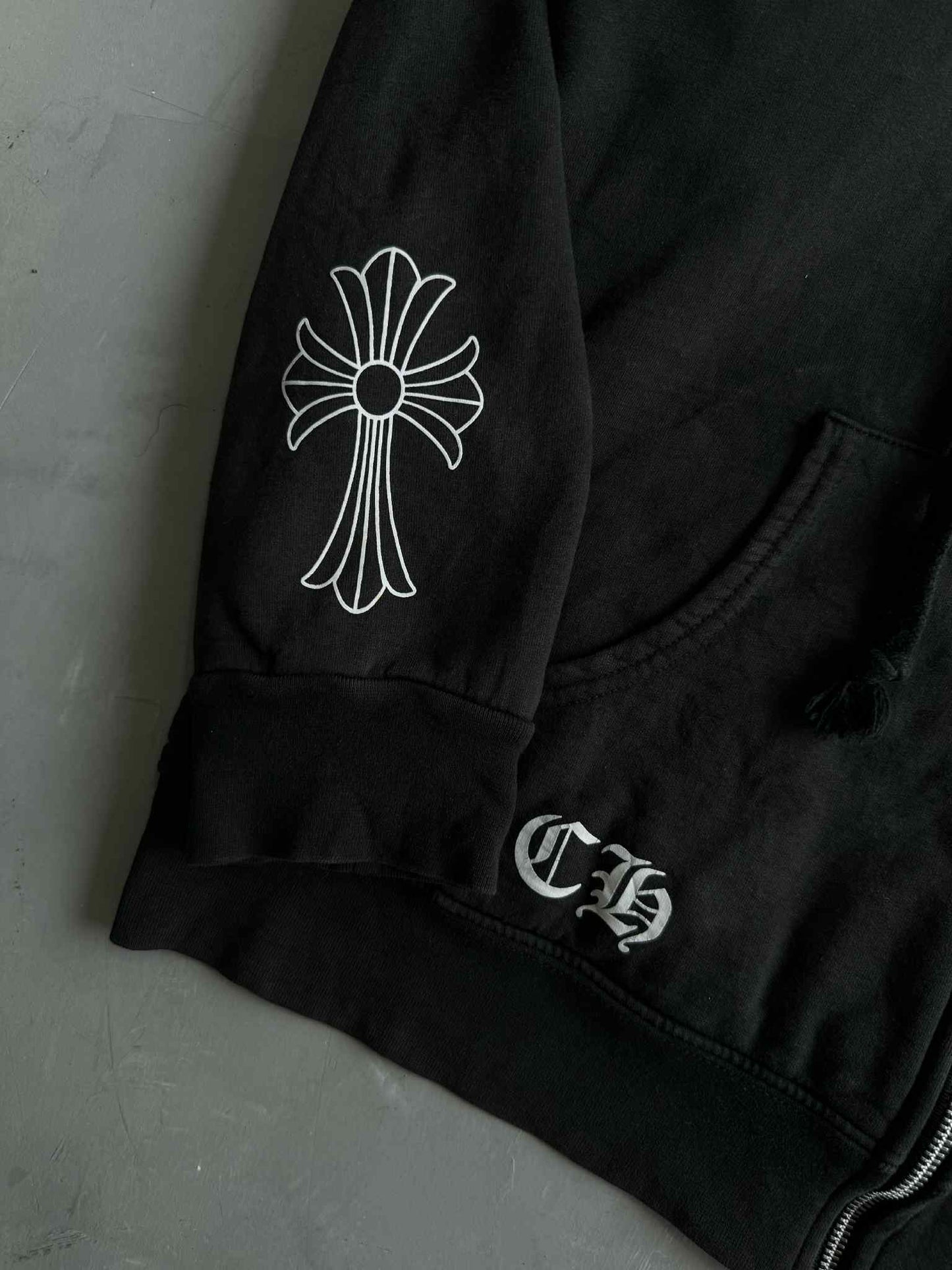 Chrome Hearts White Cemetery Thermal Zip Hoodie