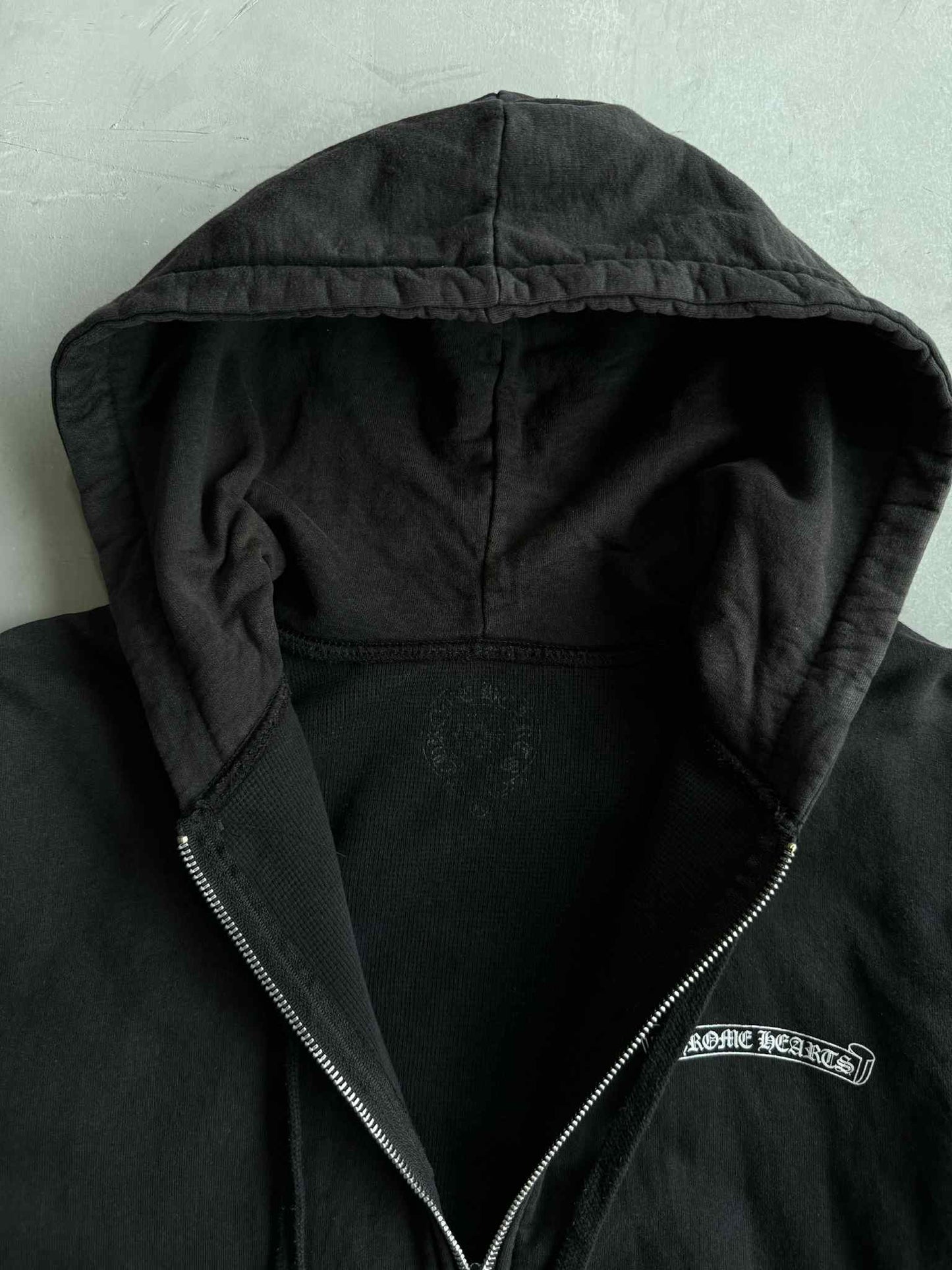 Chrome Hearts White Cemetery Thermal Zip Hoodie