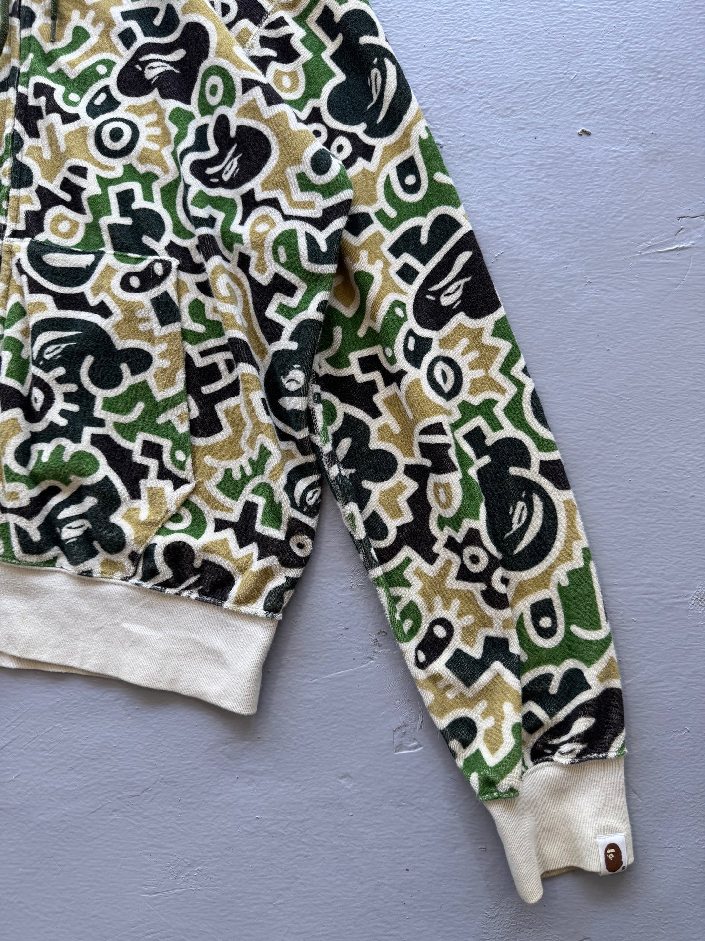 OG Bape x Keith Harring Camouflage Full Zip Hoodie