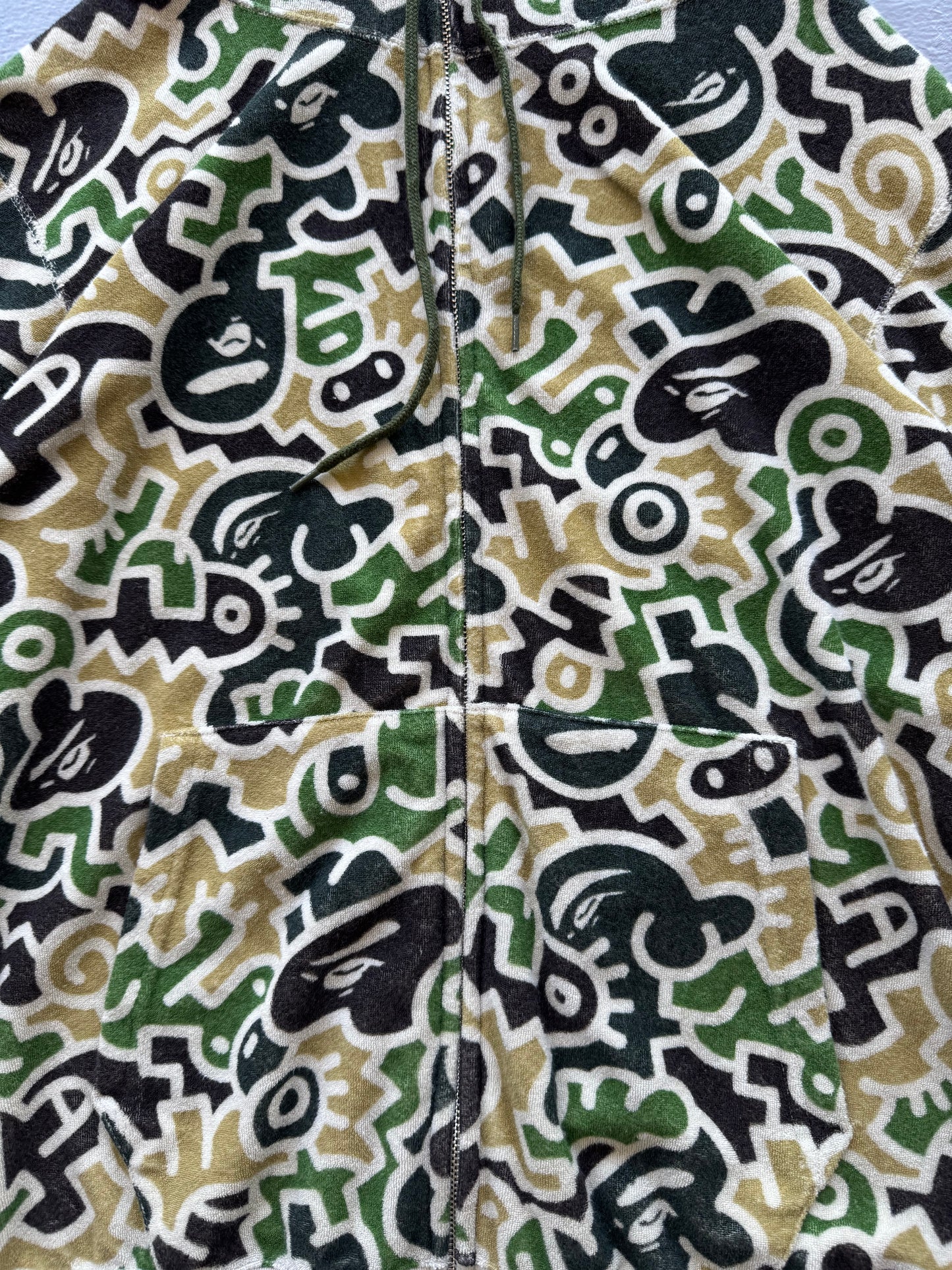 OG Bape x Keith Harring Camouflage Full Zip Hoodie