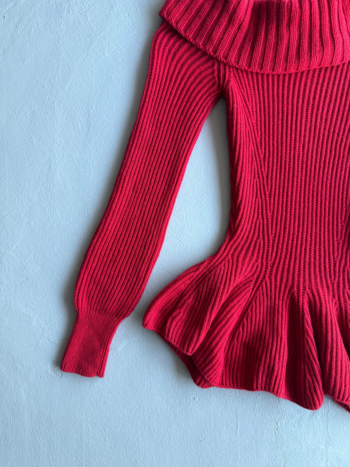 Alexander McQueen Knitted Peplum Top