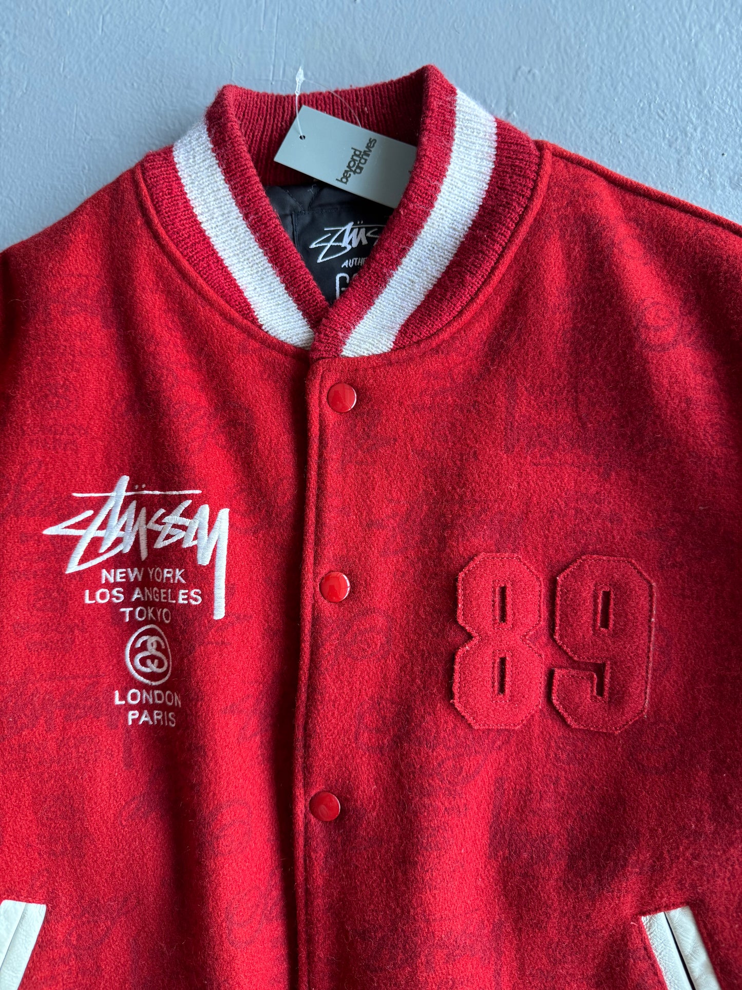 Vintage Stussy World Tour Varsity Jacket
