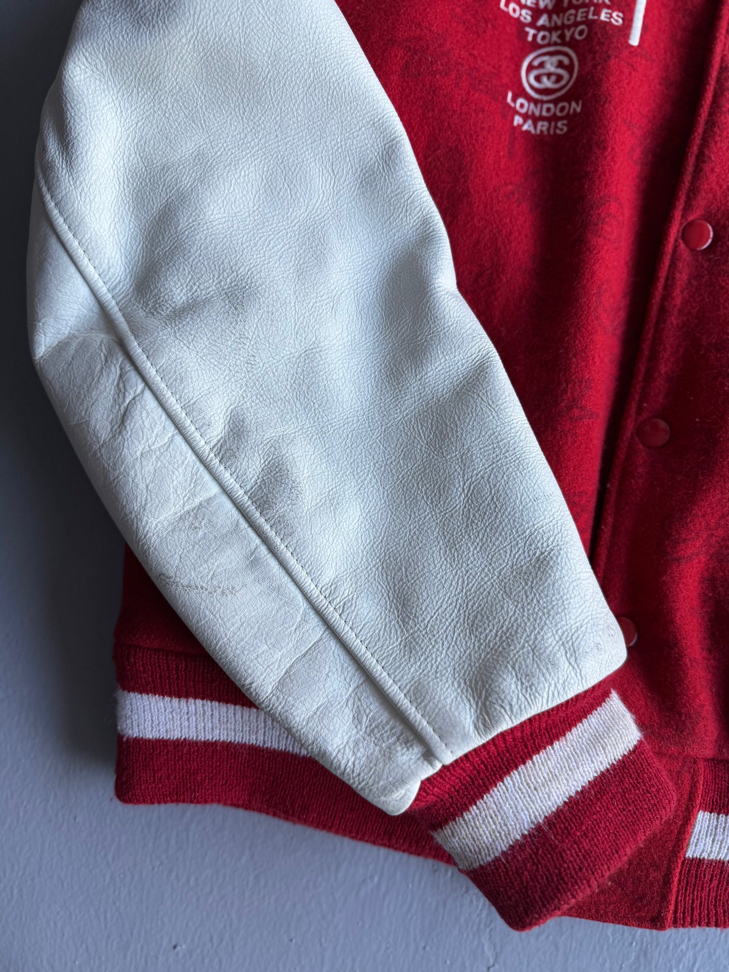 Vintage Stussy World Tour Varsity Jacket