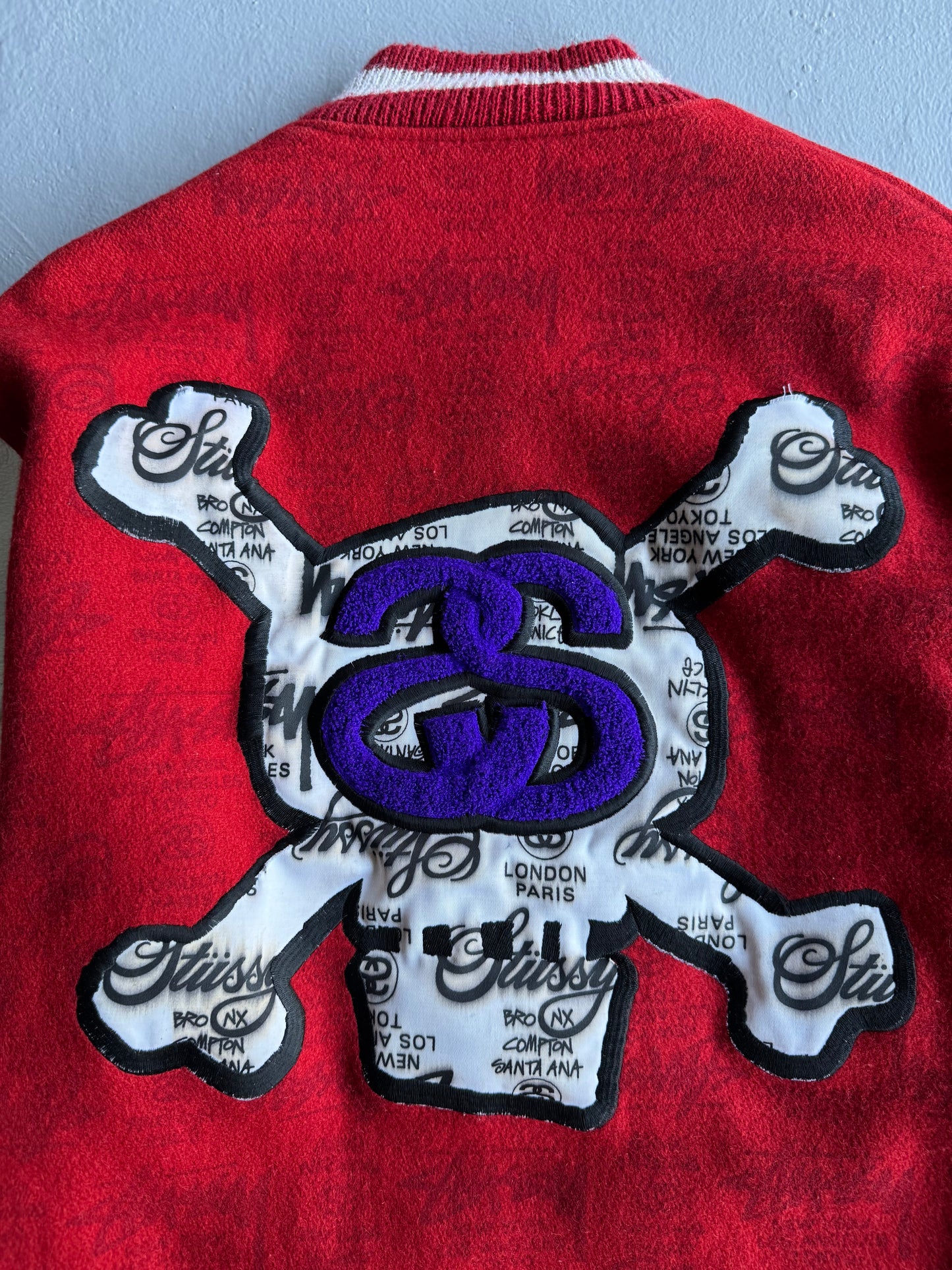 Vintage Stussy World Tour Varsity Jacket