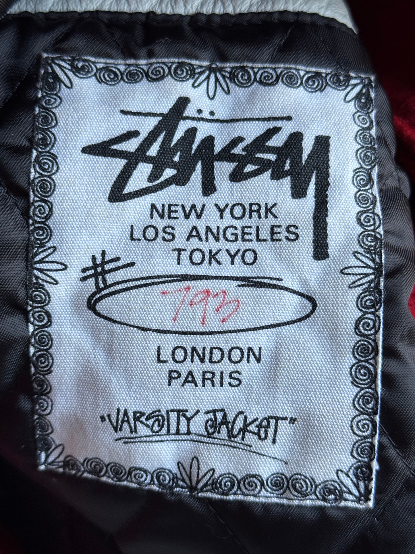 Vintage Stussy World Tour Varsity Jacket