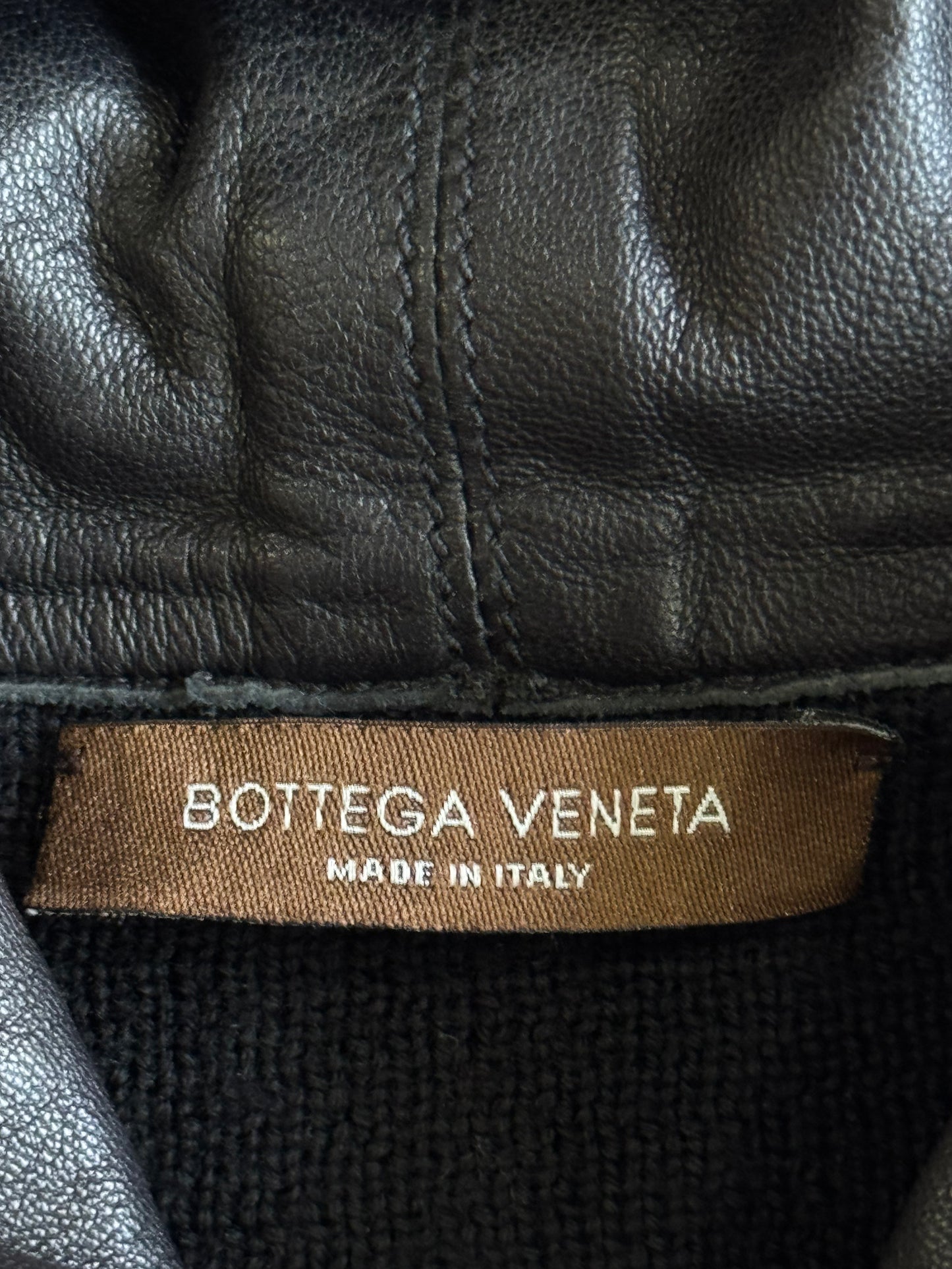 Bottega Veneta Knit Leather Zip Hoodie