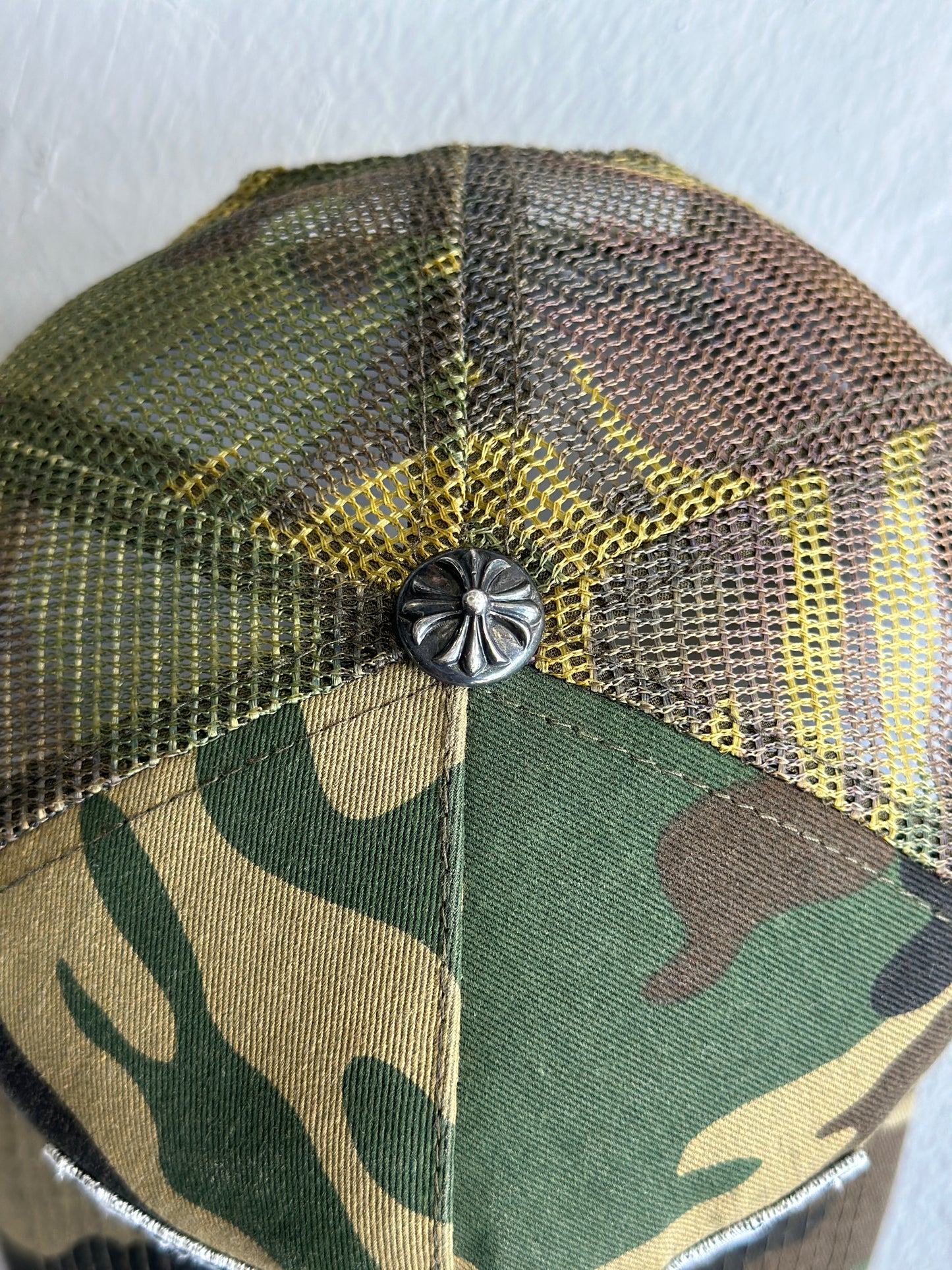 Vintage Chrome Hearts 'FUCK' Camouflage Trucker Hat
