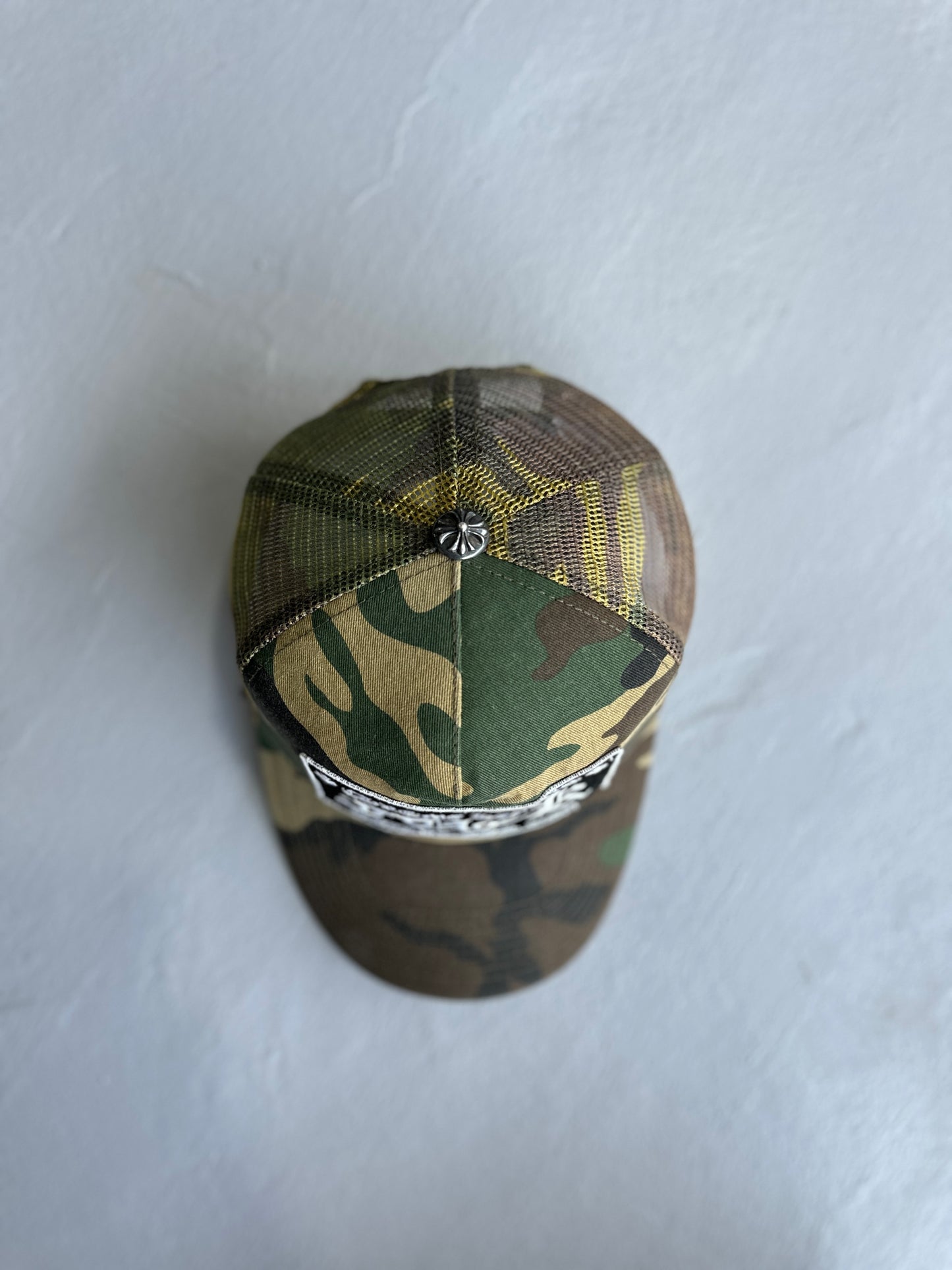 Vintage Chrome Hearts 'FUCK' Camouflage Trucker Hat