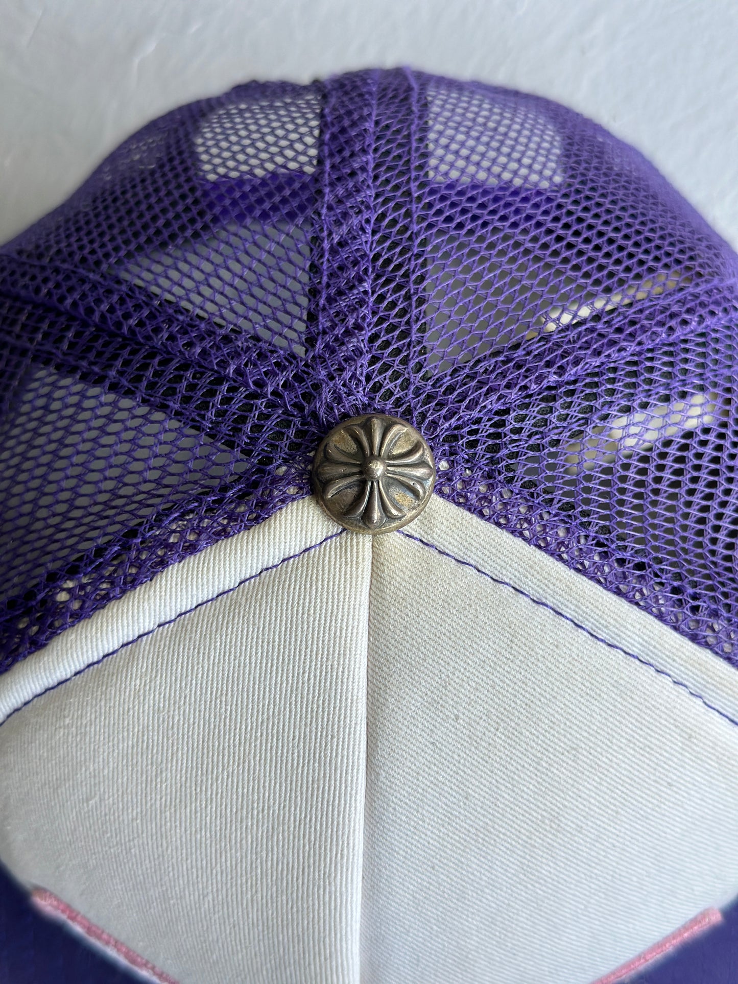Chrome Hearts Pink on Purple 'FUCK' Trucker Hat