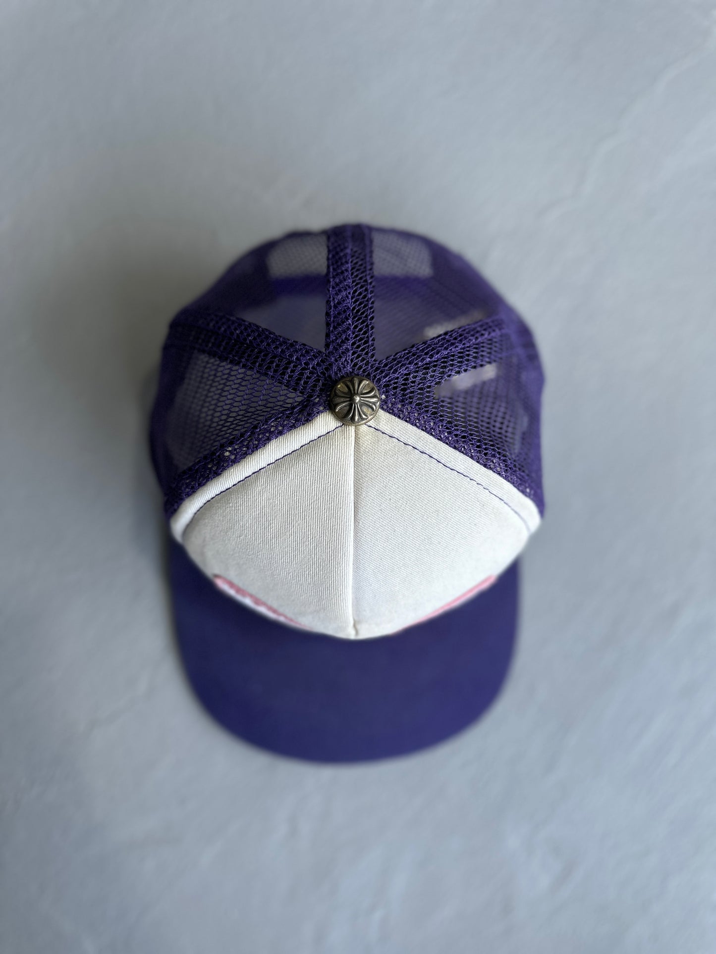 Chrome Hearts Pink on Purple 'FUCK' Trucker Hat
