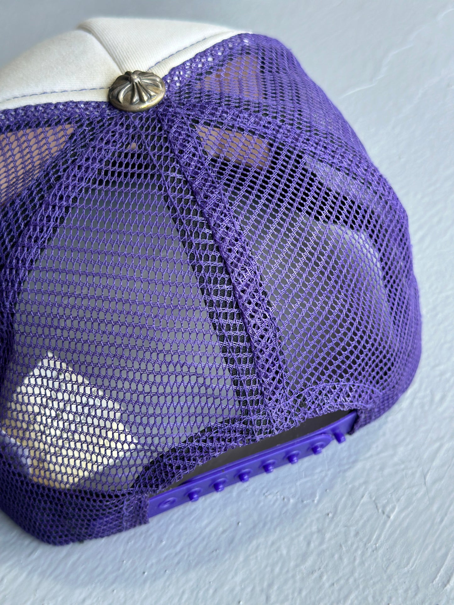 Chrome Hearts Pink on Purple 'FUCK' Trucker Hat