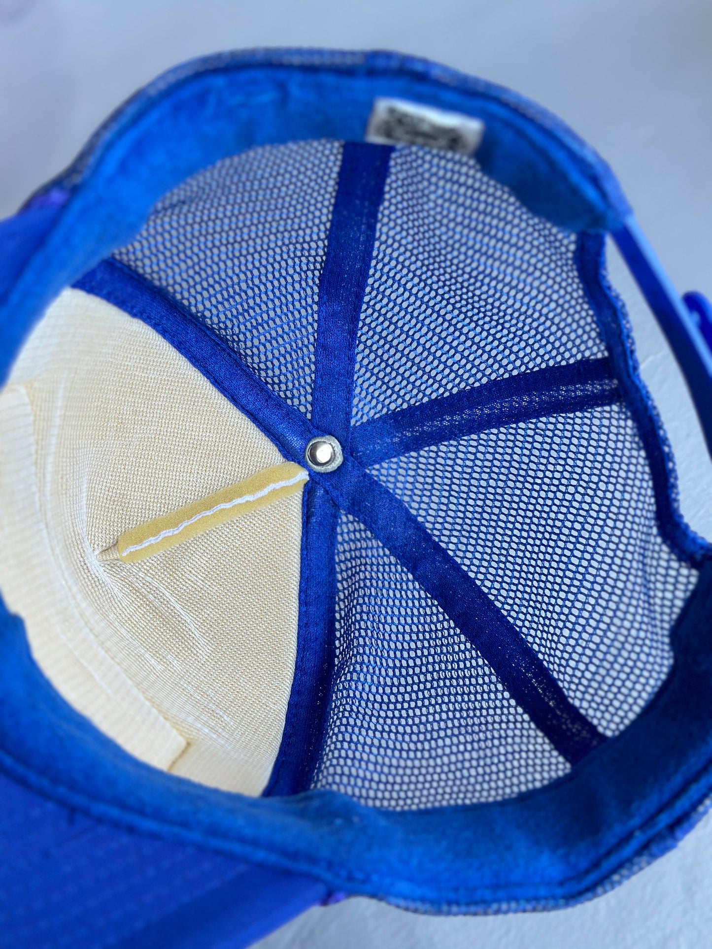 Vintage Chrome Hearts Red on Blue 'FUCK' Trucker Hat