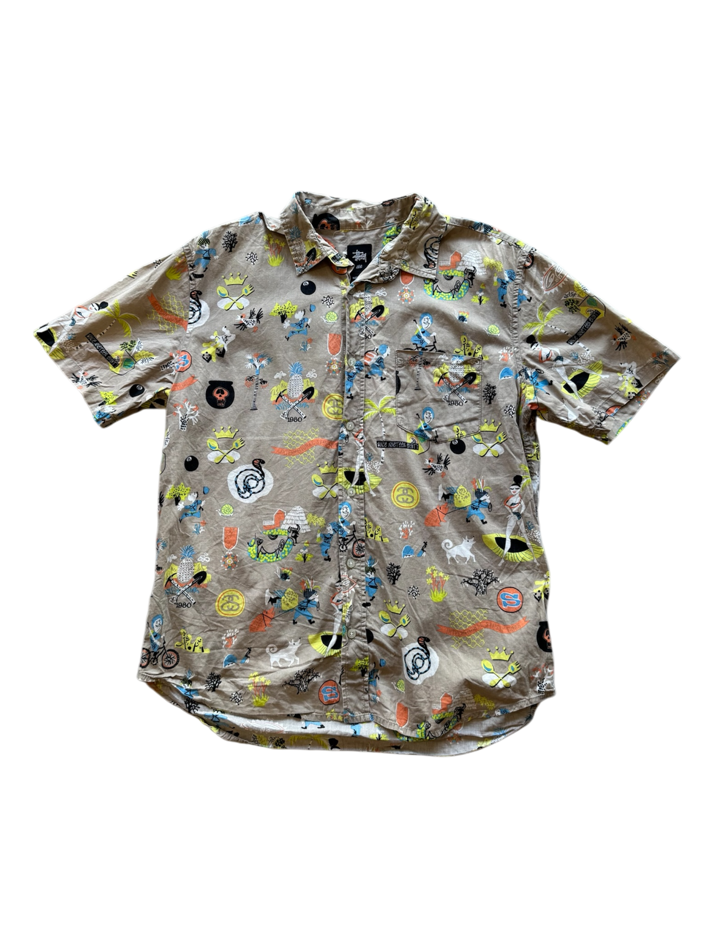 Stussy All Logo Button Down Polo