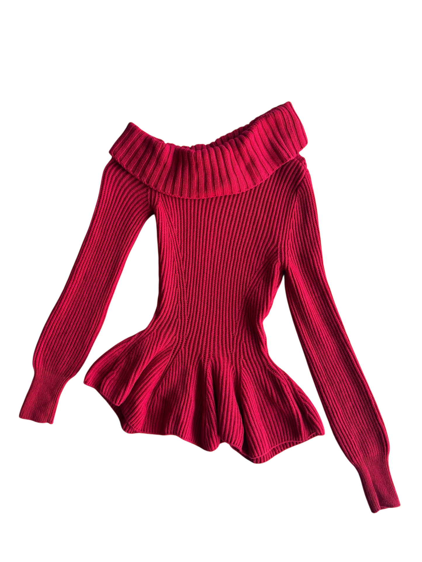 Alexander McQueen Knitted Peplum Top