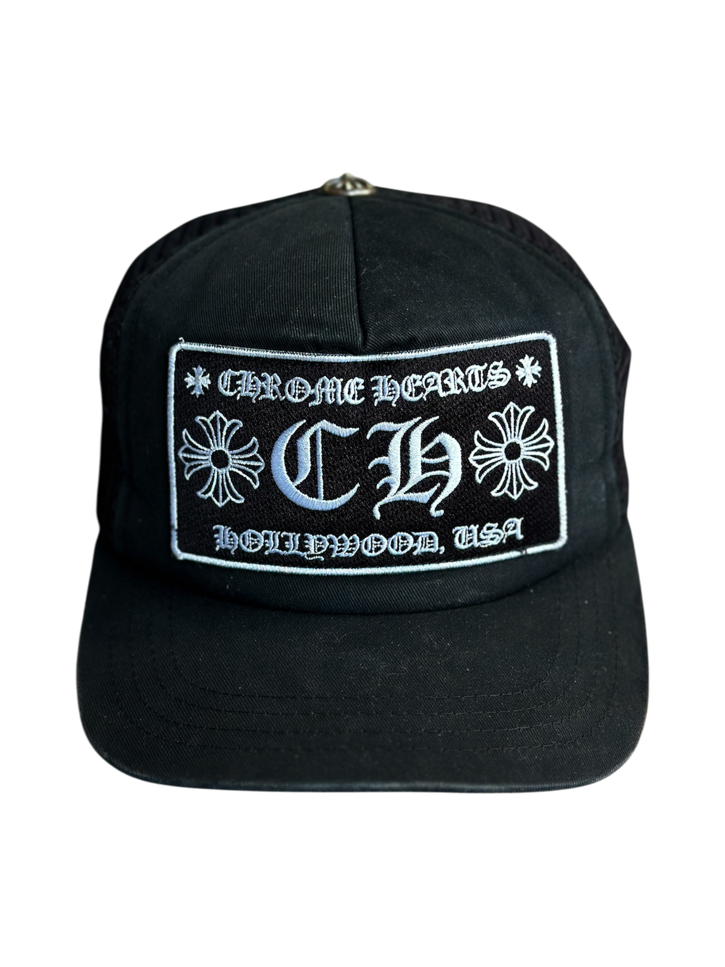 Chrome Hearts Hollywood Black on Black Trucker Hat